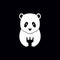 Panda hold crown logo design vector graphic symbol icon illustration creative idea