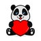 Panda hold love sign