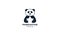 Panda hold star cute cartoon logo icon vector illustration