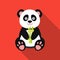 Panda icon in flat style isolated on white background. Japan symbol stock vector illustration.