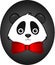 Panda icon, pandas, pattern with panda. panda with tie butterfly