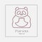 Panda illustration. China symbol hand drawn flat vector icon