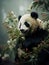 panda in its natural habitat, surrounded by the lush beauty of bamboo forests in China.