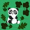 panda with leaves