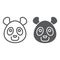Panda line and glyph icon, animal and zoo, bear
