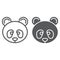Panda line and glyph icon, zoo and animal, fauna