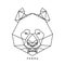 Panda line icon, animal logo, vector