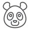 Panda line icon, animal and zoo