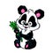 Panda little bamboo cartoon