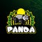 Panda mascot logo design vector with modern illustration concept style for badge, emblem and tshirt printing. sleep panda
