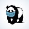 Panda in mask. Vector drawing