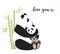 Panda mother hugging baby panda, vector illustration