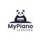 Panda and piano combination logo character