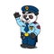 Panda policeman. Animal and professions Alphabet P