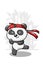 A panda practicing karate illustration hand drawing vector