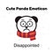 Panda sad Emoji. Chinese bear sadness or disappointed emotion isolated