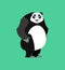 Panda sad Emoji. Chinese bear sadness emotion isolated