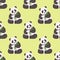 Panda seamless pattern bamboo china wild bear mammal beautiful decoration zoo asia wildlife background vector