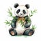 Panda in Serene Harmony Bamboo Haven Playful Sublimation Watercolor Clipart