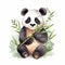 Panda in Serene Harmony Bamboo Haven Playful Sublimation Watercolor Clipart