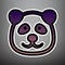 Panda sign illustration. Vector. Violet gradient icon with black