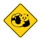 Panda silhouette animal traffic sign yellow vector