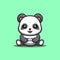 Panda Sitting Gaming Cute Creative Kawaii Cartoon Mascot Logo