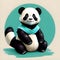 The panda sketch design showcases a cute and playful panda bear sitting in a natural setting