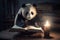 Panda on a Spiritual Journey to the Library. Generative AI