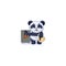 Panda sticker emoticon open safe to hide money
