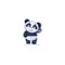 Panda sticker emoticon with smart phone