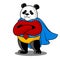 Panda superhero pop art vector illustration