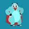 Panda superhero. Super Chinese bear in mask and raincoat. Strong Animal