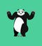 Panda surprised Emoji. Chinese bear astonished emotion isolated