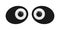 Panda toy eyes vector illustration. Wobbly plastic open eyeballs of funny Chinese bear looking forward wih round parts