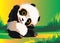 Panda vector white bear nature animal