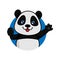 Panda waving and smiling