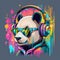 A Panda Wearing Headphones And Sunglasses