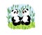 Pandas in love. Color image.