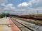 In a Pandavapura Railway Station and Trains Moving to One Station to Another