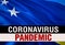 PANDEMIC of coronavirus COVID-2019 on Curacao country flag background. 3D rendering of coronavirus bacteria. Curacao flag