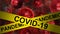 Pandemic covid19 warning street tape