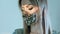 Pandemic fashion oriental beauty woman face mask