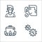 Pandemic line icons. linear set. quality vector line set such as coronavirus, cooking, check