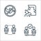 Pandemic line icons. linear set. quality vector line set such as long distance, spreading, vomit