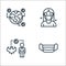 Pandemic line icons. linear set. quality vector line set such as mask, carrier, patients
