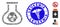 Pandemic Mosaic Test Tube Baby Icon with Caduceus Grunge Leukemia Stamp