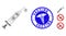 Pandemic Mosaic Vaccine Icon with Healthcare Grunge Vaccine Seal
