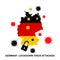 Pandemic virus corona disaster attacked country germany illustration