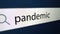 Pandemic written in search bar with cursor